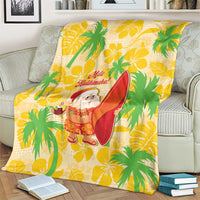 Aloha Hawaii Christmas Blanket Mele Kalikimaka Funny Santa Palaka Quilt Motifs - Polynesian Pride