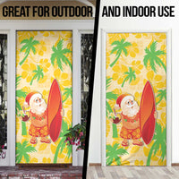 Aloha Hawaii Christmas Door Cover Mele Kalikimaka Funny Santa Palaka Quilt Motifs - Polynesian Pride