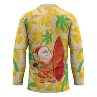 Aloha Hawaii Christmas Hockey Jersey Mele Kalikimaka Funny Santa Palaka Quilt Motifs LT14 - Polynesian Pride