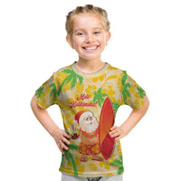 Aloha Hawaii Christmas Kid T Shirt Mele Kalikimaka Funny Santa Palaka Quilt Motifs - Polynesian Pride