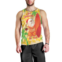 Aloha Hawaii Christmas Men Tank Top Mele Kalikimaka Funny Santa Palaka Quilt Motifs - Polynesian Pride