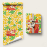 Aloha Hawaii Christmas Wrapping Paper Mele Kalikimaka Funny Santa Palaka Quilt Motifs - Polynesian Pride