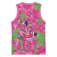 Aloha Hawaii Christmas Basketball Jersey Mele Kalikimaka Chill Flamingo Palaka Quilt Motifs - Polynesian Pride