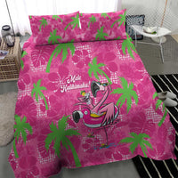 Aloha Hawaii Christmas Bedding Set Mele Kalikimaka Chill Flamingo Palaka Quilt Motifs - Polynesian Pride
