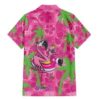 Aloha Hawaii Christmas Family Matching Mermaid Dress and Hawaiian Shirt Mele Kalikimaka Chill Flamingo Palaka Quilt Motifs - Polynesian Pride