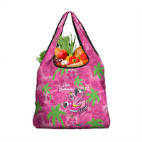 Aloha Hawaii Christmas Grocery Bag Mele Kalikimaka Chill Flamingo Palaka Quilt Motifs - Polynesian Pride