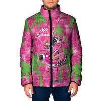 Aloha Hawaii Christmas Padded Jacket Mele Kalikimaka Chill Flamingo Palaka Quilt Motifs - Polynesian Pride