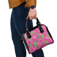 Aloha Hawaii Christmas Shoulder Handbag Mele Kalikimaka Chill Flamingo Palaka Quilt Motifs - Polynesian Pride