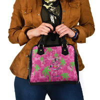 Aloha Hawaii Christmas Shoulder Handbag Mele Kalikimaka Chill Flamingo Palaka Quilt Motifs - Polynesian Pride