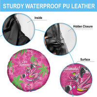 Aloha Hawaii Christmas Spare Tire Cover Mele Kalikimaka Chill Flamingo Palaka Quilt Motifs - Polynesian Pride