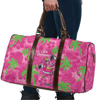Aloha Hawaii Christmas Travel Bag Mele Kalikimaka Chill Flamingo Palaka Quilt Motifs - Polynesian Pride