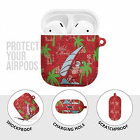 Aloha Hawaii Christmas AirPods Case Mele Kalikimaka Windsurfing Santa Palaka Quilt Motifs - Polynesian Pride