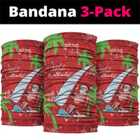 Aloha Hawaii Christmas Neck Gaiter Mele Kalikimaka Windsurfing Santa Palaka Quilt Motifs - Polynesian Pride