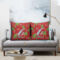 Aloha Hawaii Christmas Pillow Cover Mele Kalikimaka Windsurfing Santa Palaka Quilt Motifs - Polynesian Pride