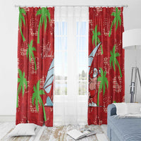 Aloha Hawaii Christmas Window Curtain Mele Kalikimaka Windsurfing Santa Palaka Quilt Motifs - Polynesian Pride
