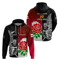 New Zealand And England Rugby Hoodie 2023 World Cup All Black Combine Red Roses LT14 - Polynesian Pride