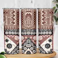Bula Fiji Skinny Tumbler Unique Masi Tapa Pattern