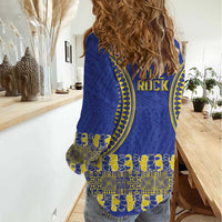 Fakaalofa Lahi Atu Niue Women Casual Shirt Siapo Pattern With Puakenikeni LT14 - Polynesian Pride