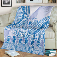 Niue Language Week Blanket The Rock Coconut Crab - Siapo Blue Pastel