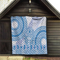 Niue Language Week Quilt The Rock Coconut Crab - Siapo Blue Pastel LT14 - Polynesian Pride