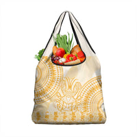 Niue Language Week Grocery Bag The Rock Coconut Crab - Siapo Gold Pastel