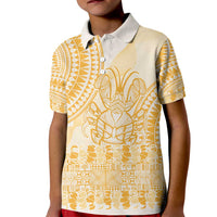 Niue Language Week Kid Polo Shirt The Rock Coconut Crab - Siapo Gold Pastel