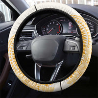 Niue Language Week Steering Wheel Cover The Rock Coconut Crab - Siapo Gold Pastel