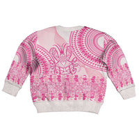 Pink Niue Language Week Kid Ugly Christmas Sweater The Rock Coconut Crab - Siapo Pattern LT14 - Polynesian Pride