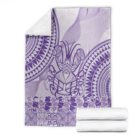 Purple Niue Language Week Blanket The Rock Coconut Crab - Siapo Pattern