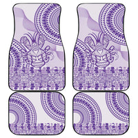 Purple Niue Language Week Car Mats The Rock Coconut Crab - Siapo Pattern