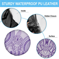 Purple Niue Language Week Spare Tire Cover The Rock Coconut Crab - Siapo Pattern