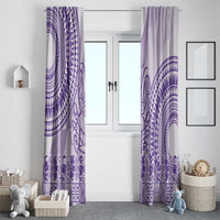 Purple Niue Language Week Window Curtain The Rock Coconut Crab - Siapo Pattern