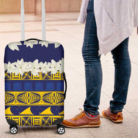Tokelau Language Week Luggage Cover Tokelauan Tuluma With Gardenia Thunbergia LT14 Blue - Polynesian Pride
