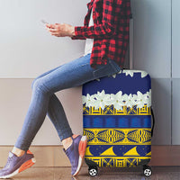 Tokelau Language Week Luggage Cover Tokelauan Tuluma With Gardenia Thunbergia LT14 - Polynesian Pride
