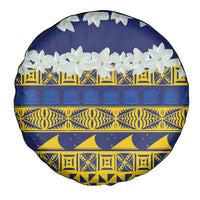 Tokelau Language Week Spare Tire Cover Tokelauan Tuluma With Gardenia Thunbergia LT14 - Polynesian Pride