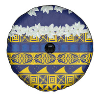 Tokelau Language Week Spare Tire Cover Tokelauan Tuluma With Gardenia Thunbergia LT14 - Polynesian Pride