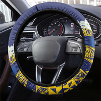 Tokelau Language Week Steering Wheel Cover Tokelauan Tuluma With Gardenia Thunbergia LT14 - Polynesian Pride