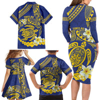 Te Vaiaho o te Gagana Tokelau Family Matching Long Sleeve Bodycon Dress and Hawaiian Shirt Polynesian Turtle - Malo Ni! LT14 - Polynesian Pride
