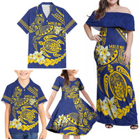 Te Vaiaho o te Gagana Tokelau Family Matching Off Shoulder Maxi Dress and Hawaiian Shirt Polynesian Turtle - Malo Ni! LT14 - Polynesian Pride