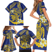 Te Vaiaho o te Gagana Tokelau Family Matching Short Sleeve Bodycon Dress and Hawaiian Shirt Polynesian Turtle - Malo Ni! LT14 - Polynesian Pride