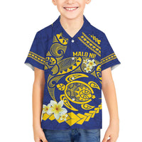 Te Vaiaho o te Gagana Tokelau Kid Hawaiian Shirt Polynesian Turtle - Malo Ni! LT14 Kid Blue - Polynesian Pride
