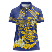 Te Vaiaho o te Gagana Tokelau Women Polo Shirt Polynesian Turtle - Malo Ni! LT14 Female Blue - Polynesian Pride