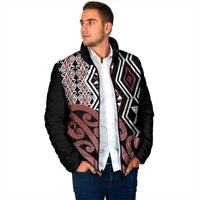 New Zealand Padded Jacket Aotearoa Kowhaiwhai Mix Taniko Art - Polynesian Pride