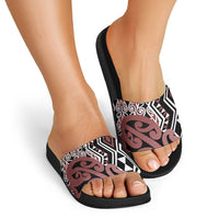 New Zealand Slide Sandals Aotearoa Kowhaiwhai Mix Taniko Art - Polynesian Pride
