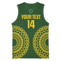 Custom Avaiki Cook Islands Rugby Basketball Jersey Kuki Airani Tatau Green LT14 - Polynesian Pride