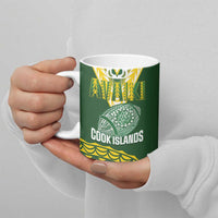 Custom Avaiki Cook Islands Rugby Ceramic Mug Kuki Airani Tatau Green - Polynesian Pride