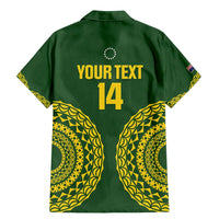 Custom Avaiki Cook Islands Rugby Family Matching Mermaid Dress and Hawaiian Shirt Kuki Airani Tatau Green - Polynesian Pride