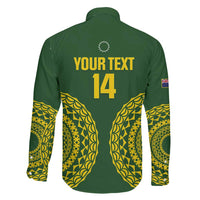 Custom Avaiki Cook Islands Rugby Family Matching Puletasi and Hawaiian Shirt Kuki Airani Tatau Green LT14 - Polynesian Pride