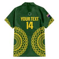 Custom Avaiki Cook Islands Rugby Family Matching Tank Maxi Dress and Hawaiian Shirt Kuki Airani Tatau Green LT14 - Polynesian Pride