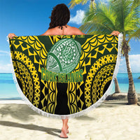 Avaiki Cook Islands Rugby Beach Blanket Kuki Airani Tatau Black - Polynesian Pride